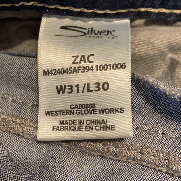 Silver Jeans - Mens - Zac Regular Boot Fit -Dark Wash - Size 31 x 30” - EUC - Picture 4 of 9